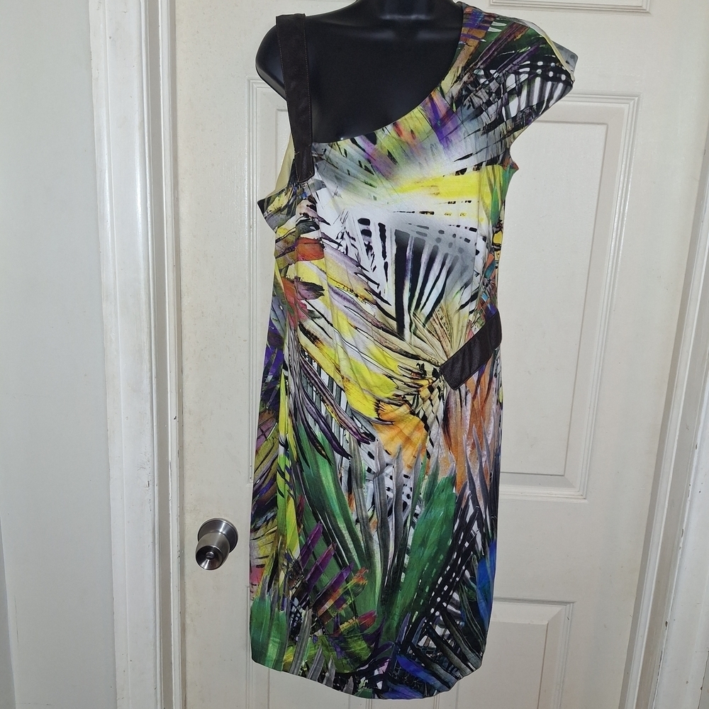 Blue Asymmetrical Sheath Cocktail Dress